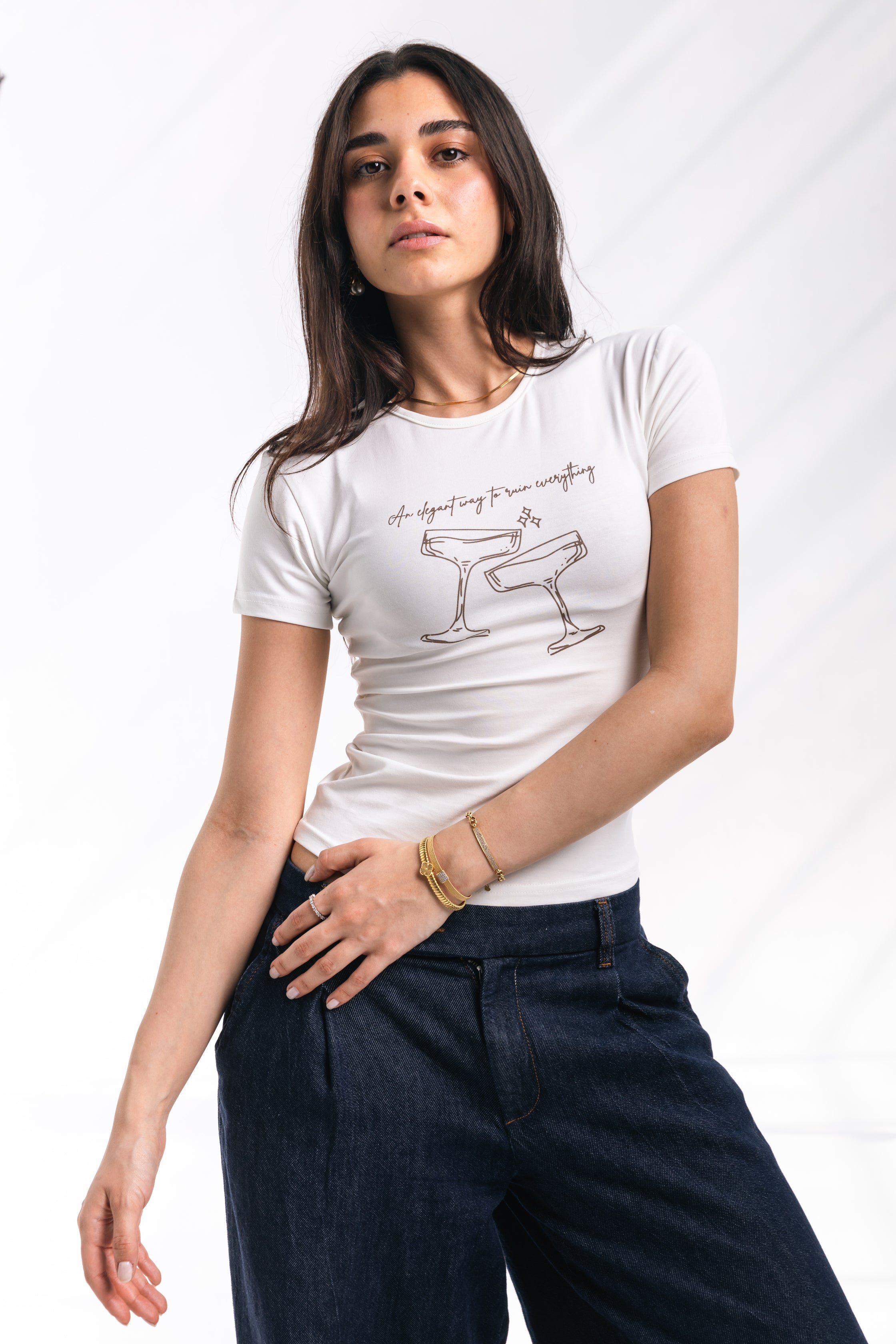 Elegant Chaos Baby Tee (white)
