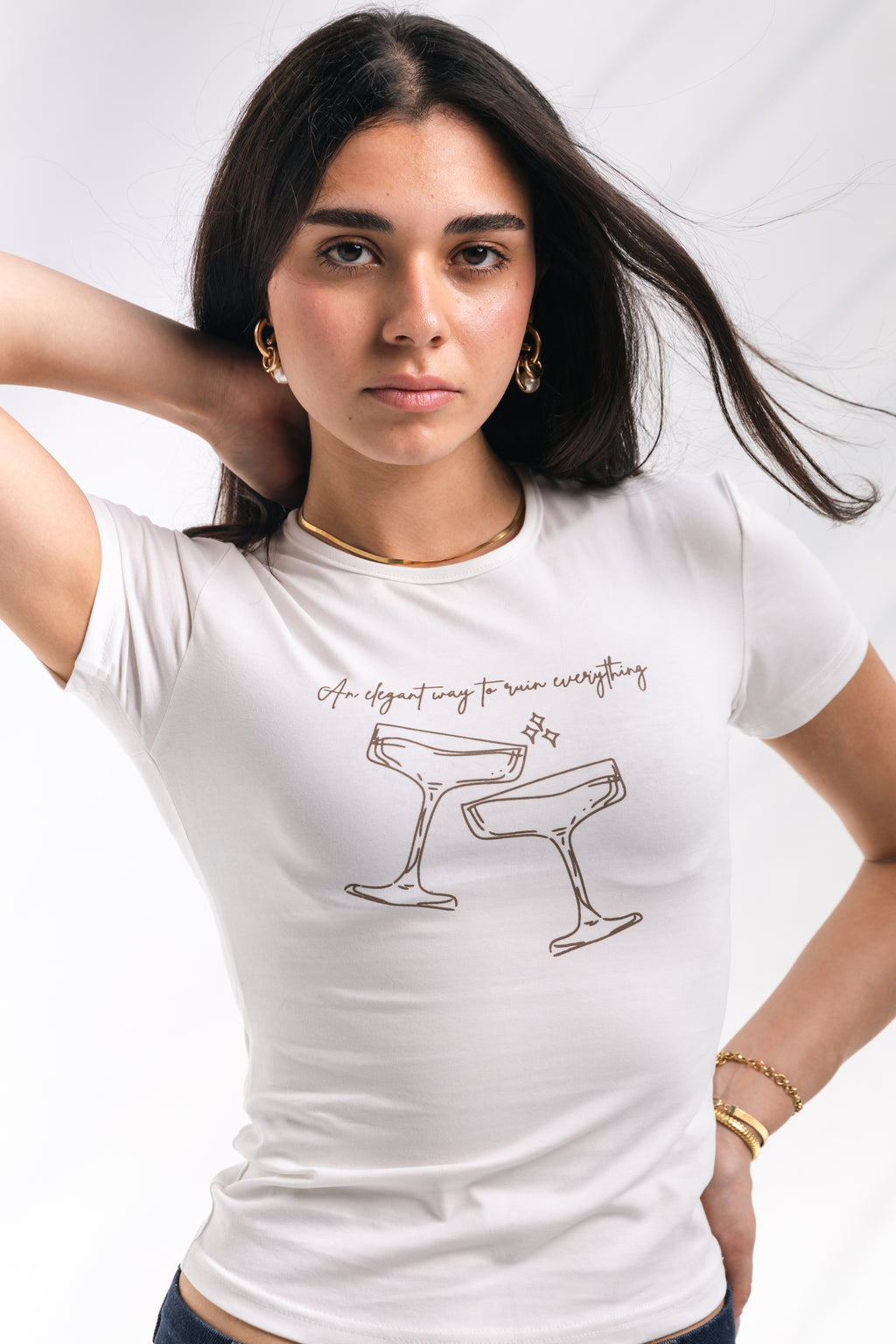 Elegant Chaos Baby Tee (white)
