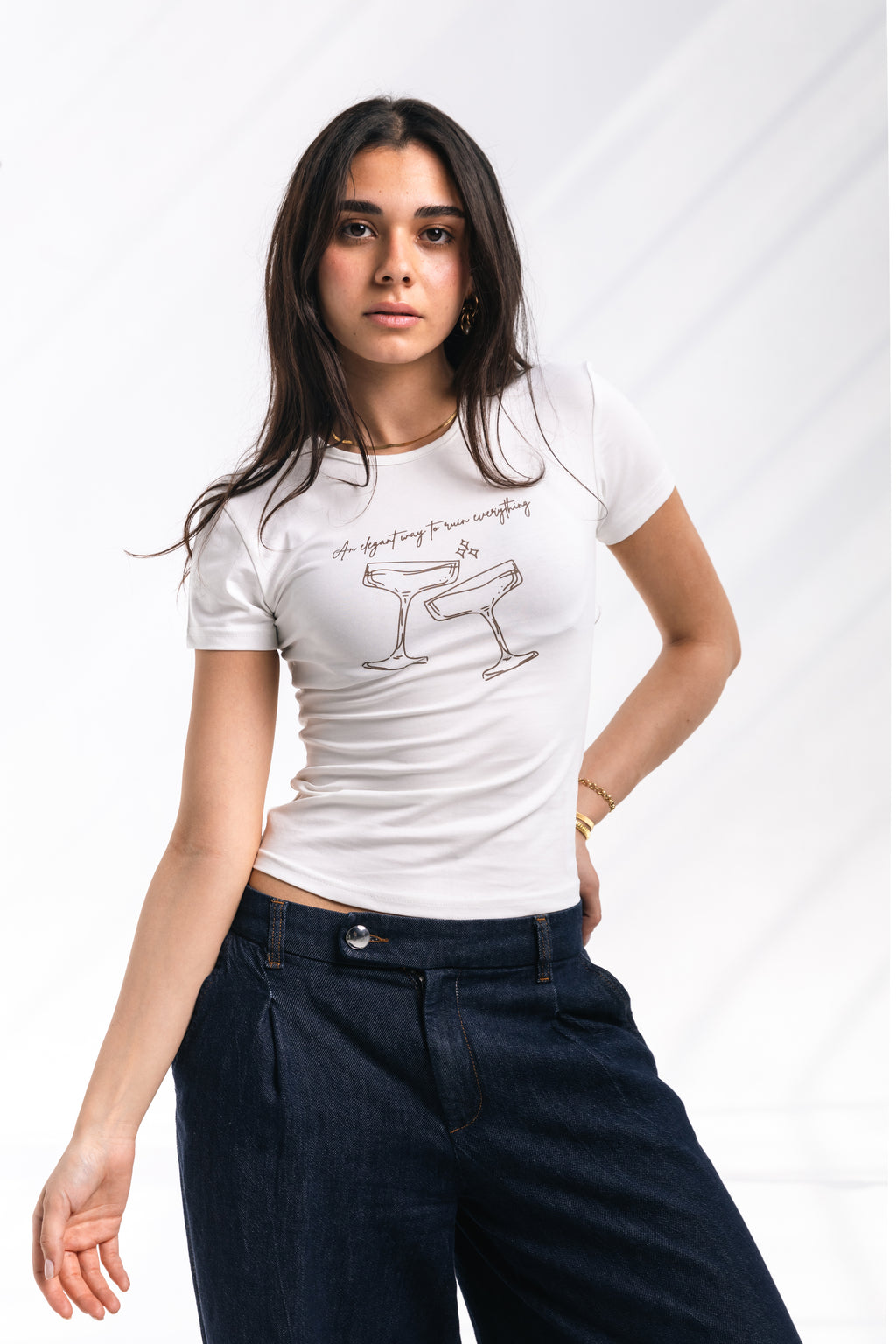Elegant Chaos Baby Tee (white)