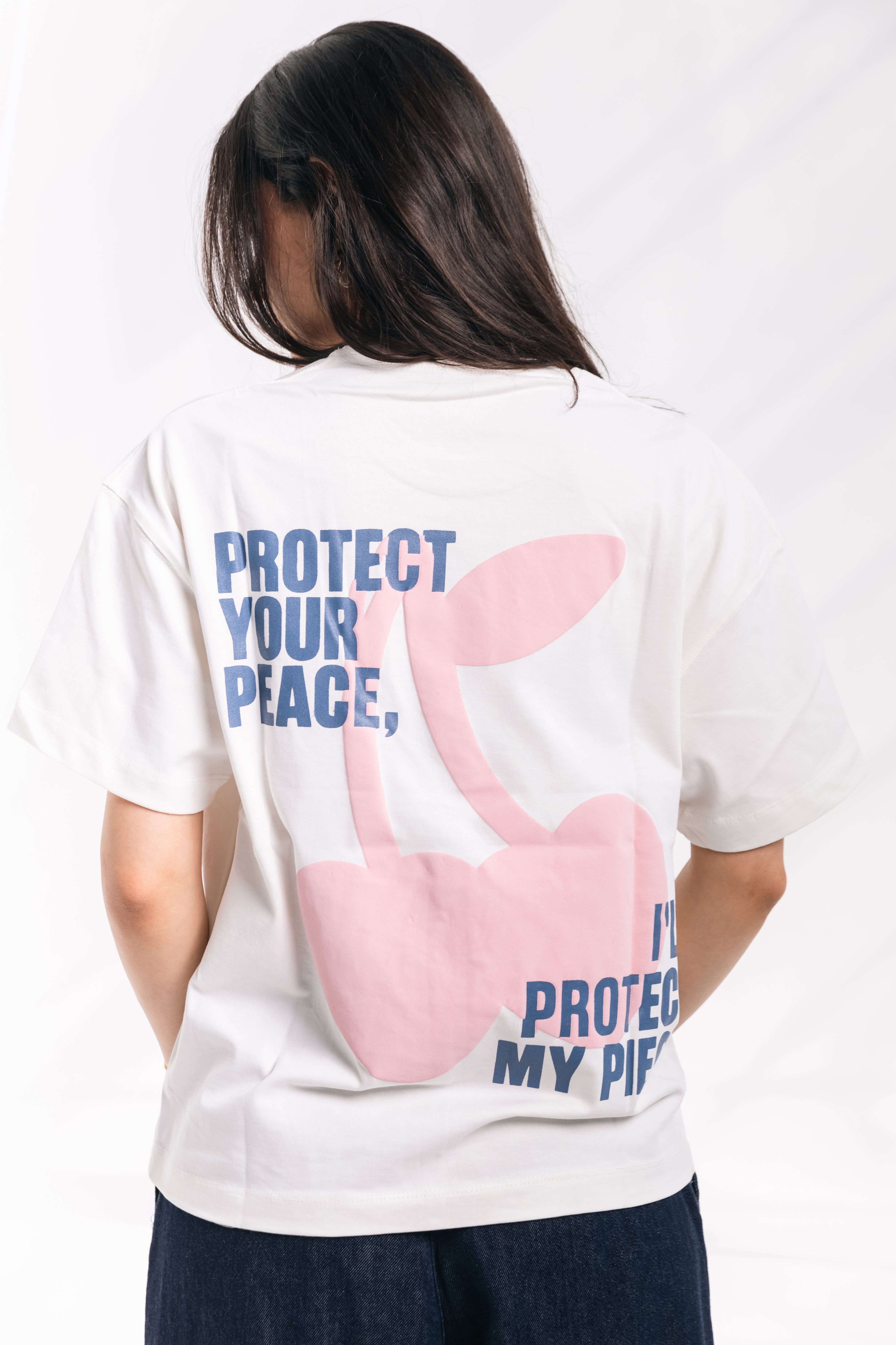 Protect Your Peace Cherry Tee (white)