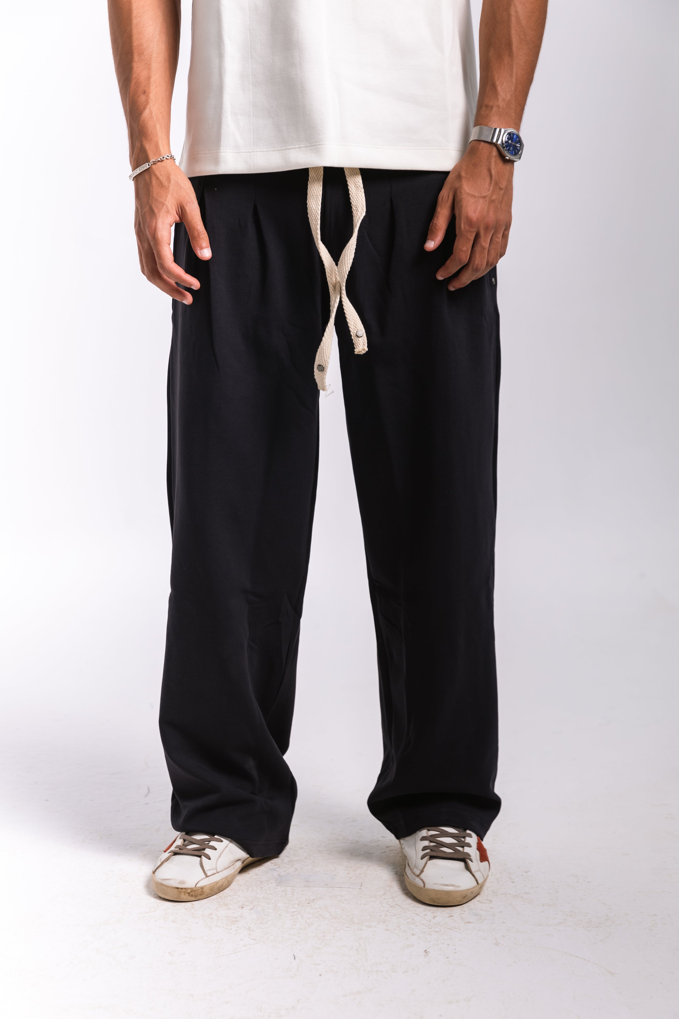 Premium Pleated Sweatpants (black)