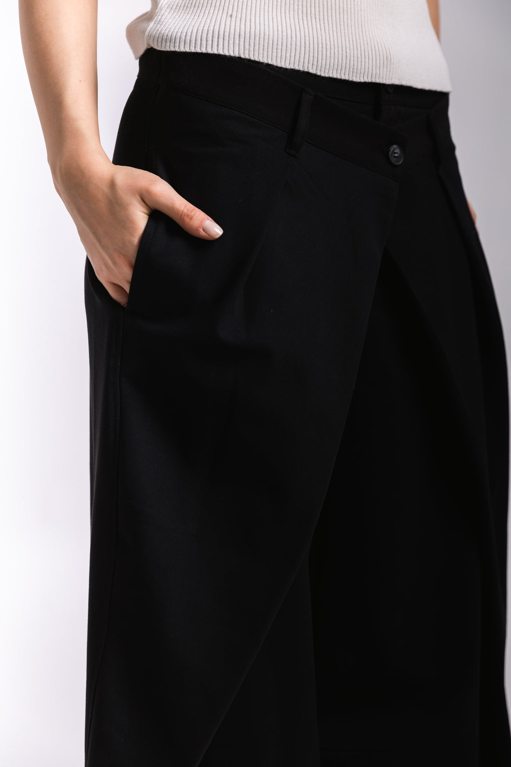 Double Button Pleated Pants (black)