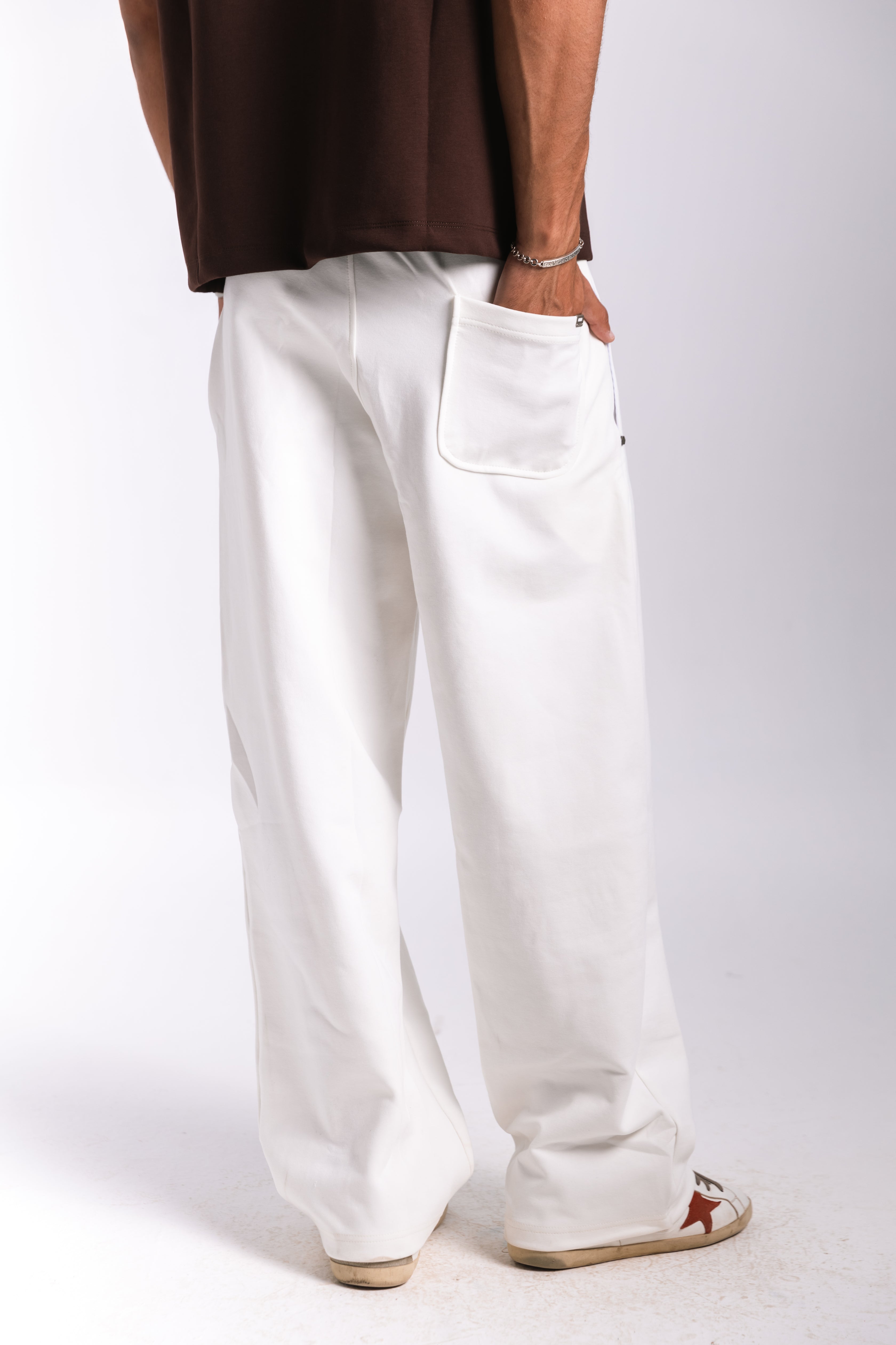 Premium Pleated Sweatpants (white)