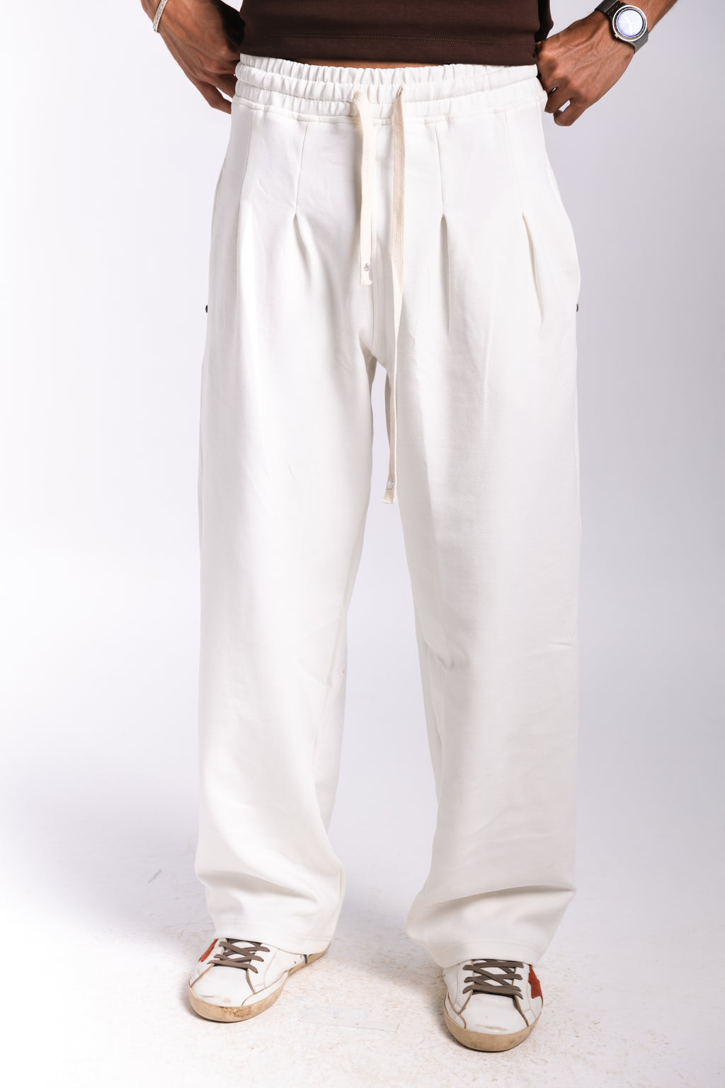 Premium Pleated Sweatpants (white)