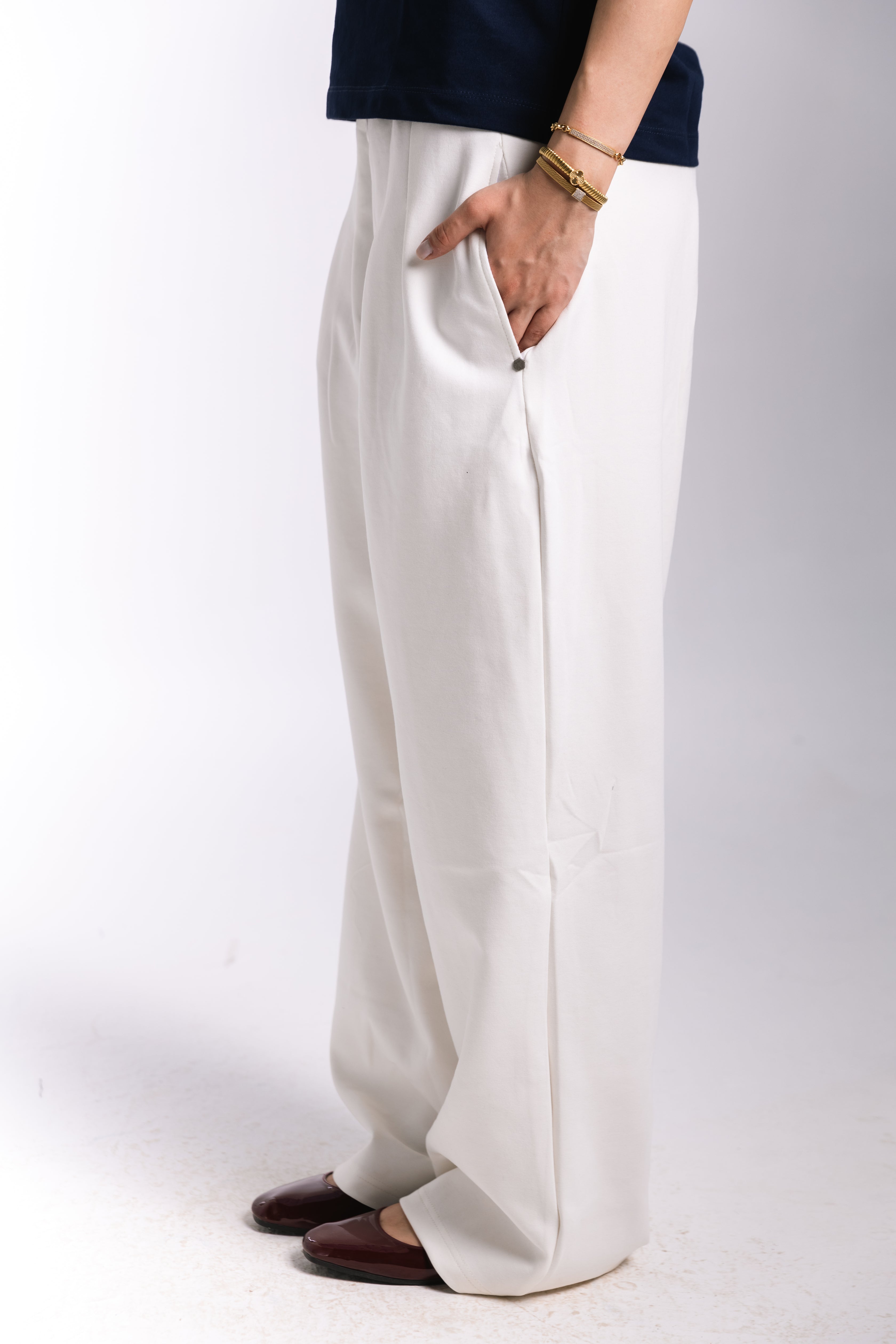 Premium Pleated Sweatpants (white)