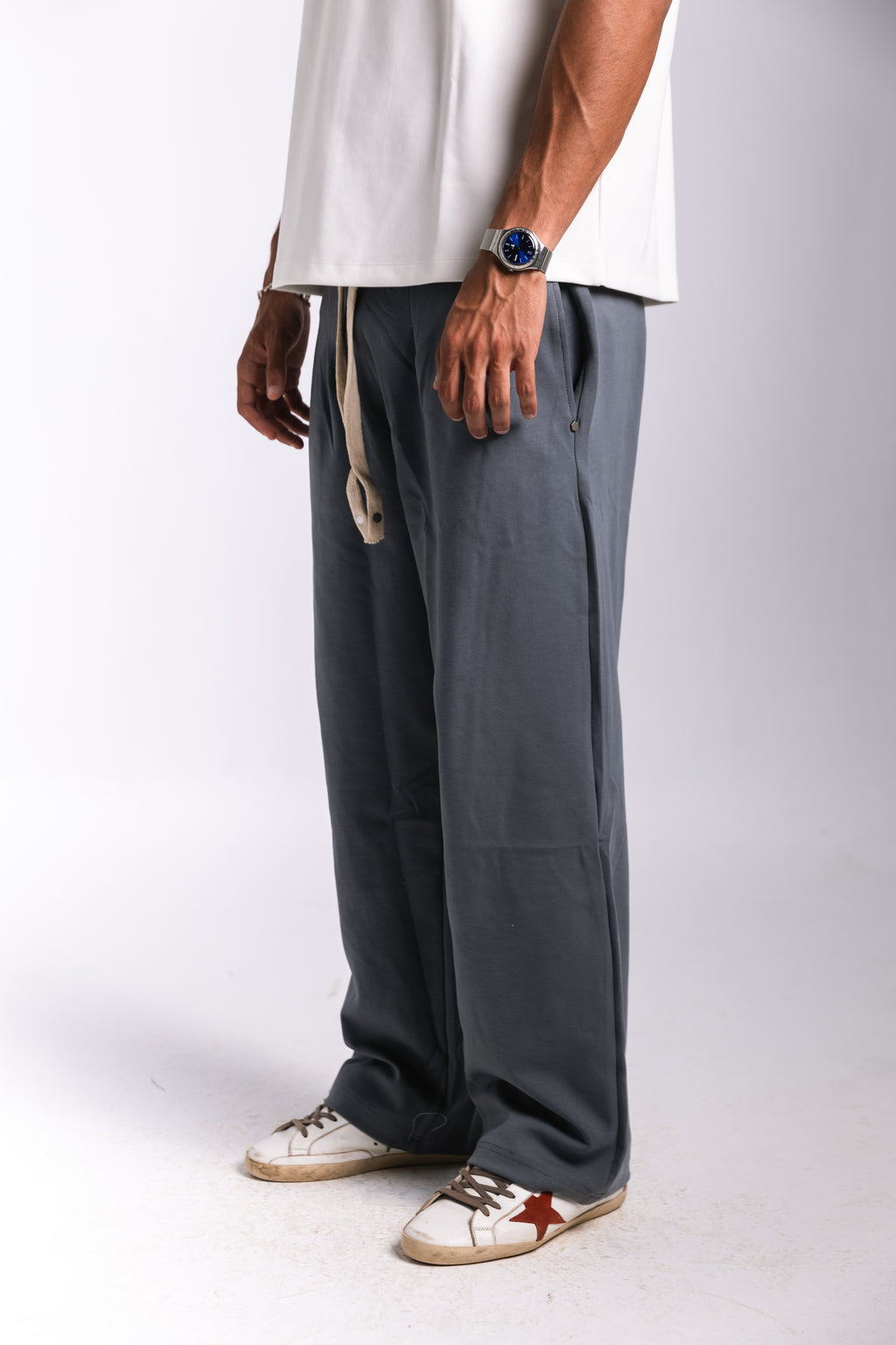 Premium Pleated Sweatpants (nardo grey)