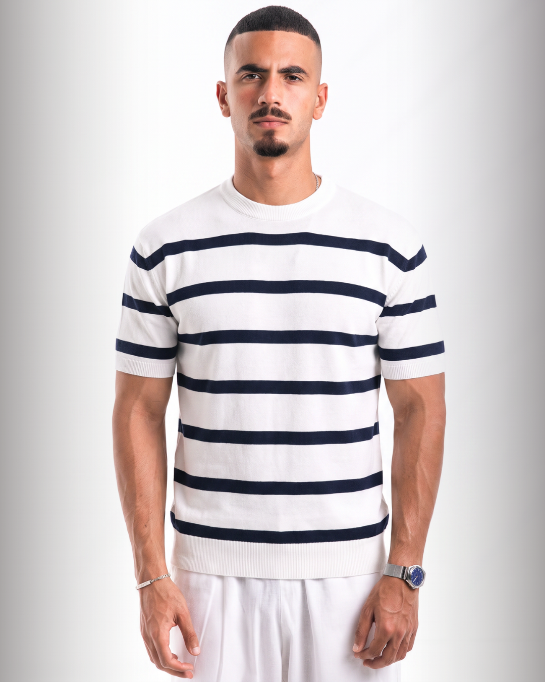 Striped knit tee 303