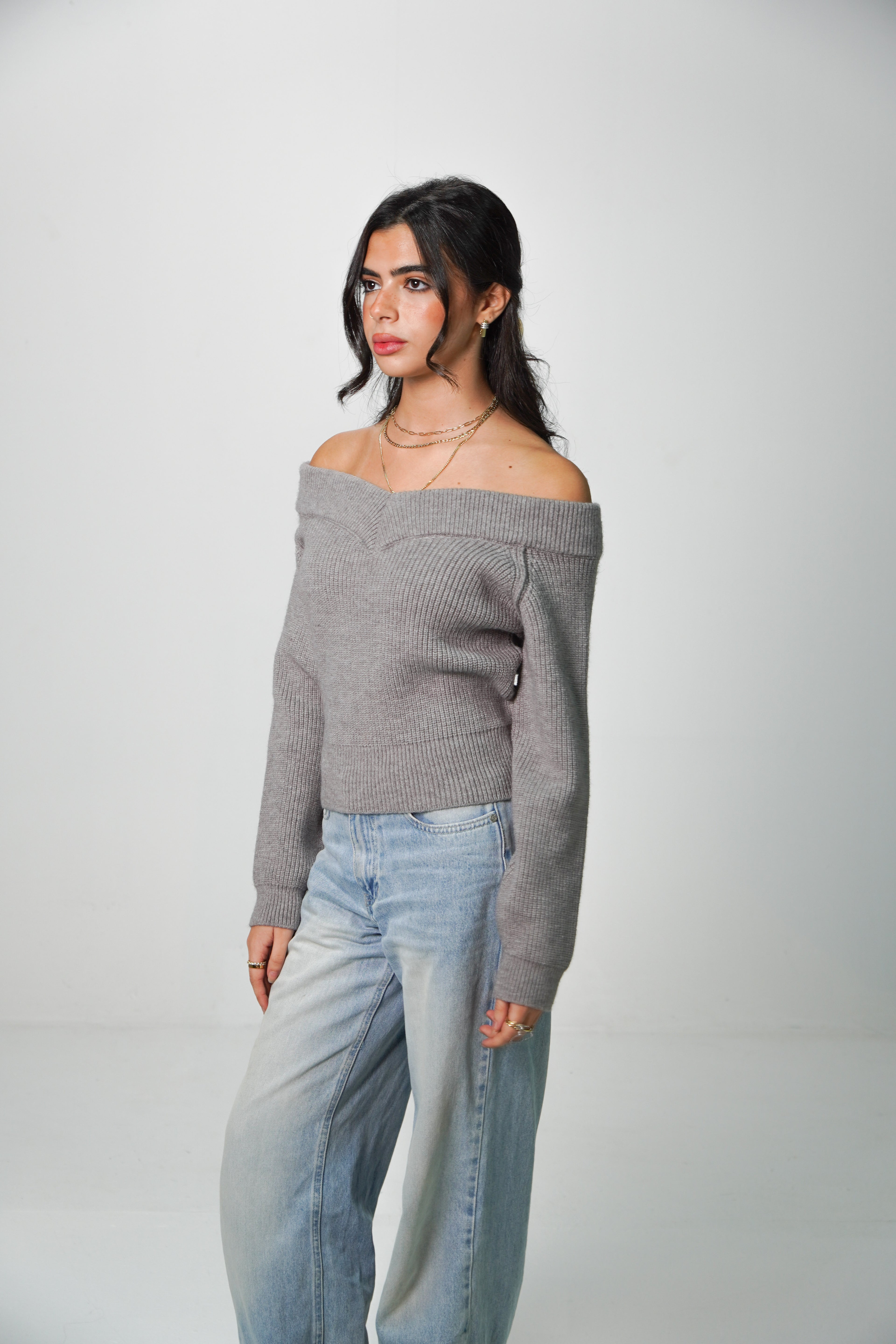Double-V Knit Sweater