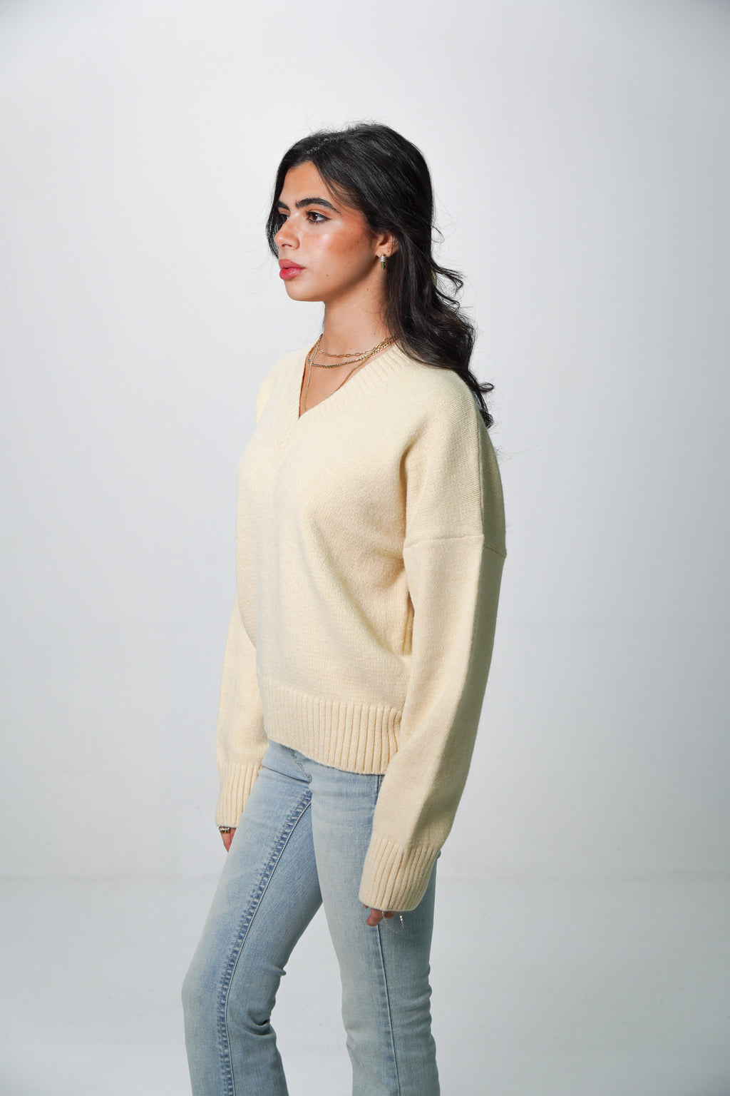 V-Neck Knit Sweater