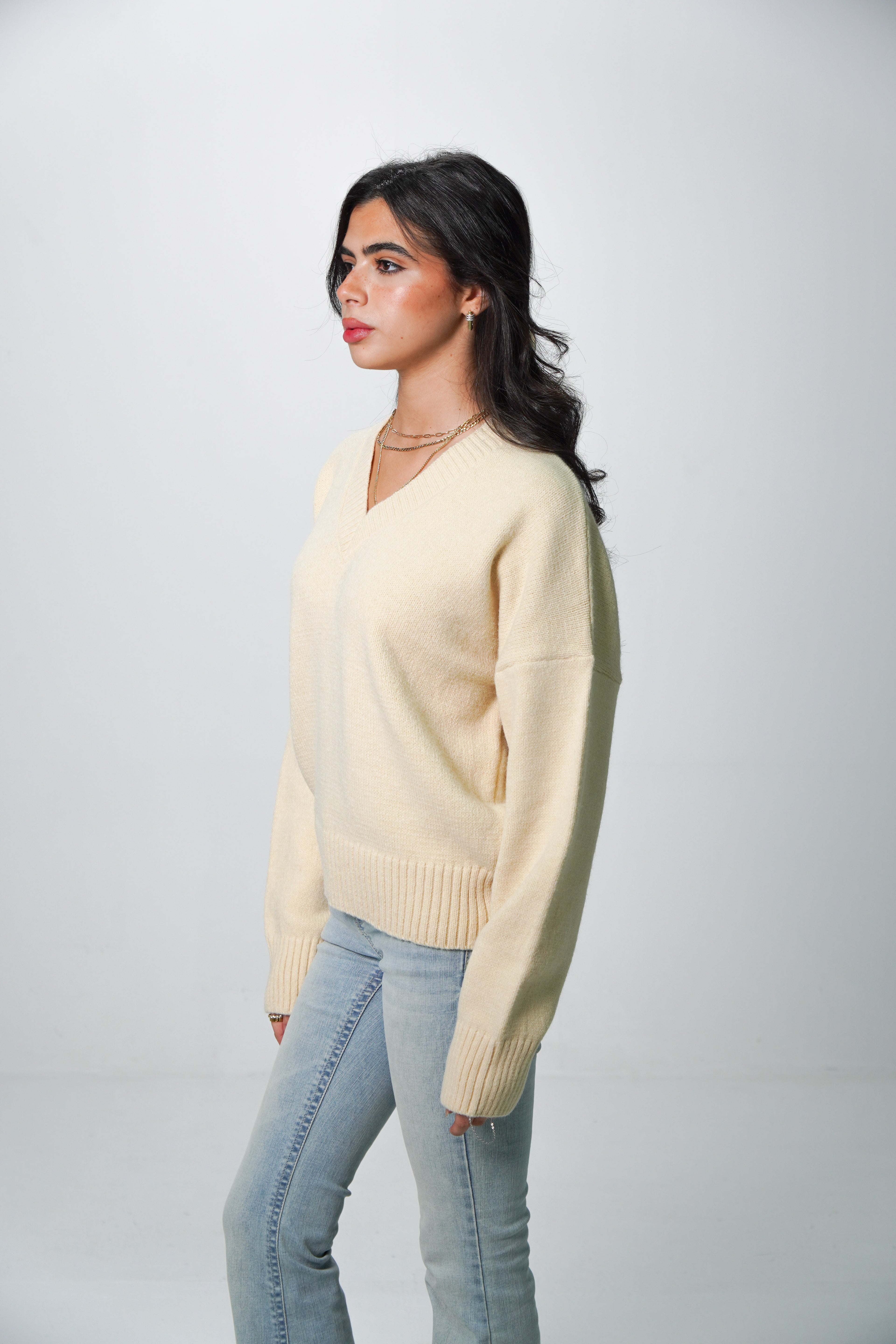 V-Neck Knit Sweater