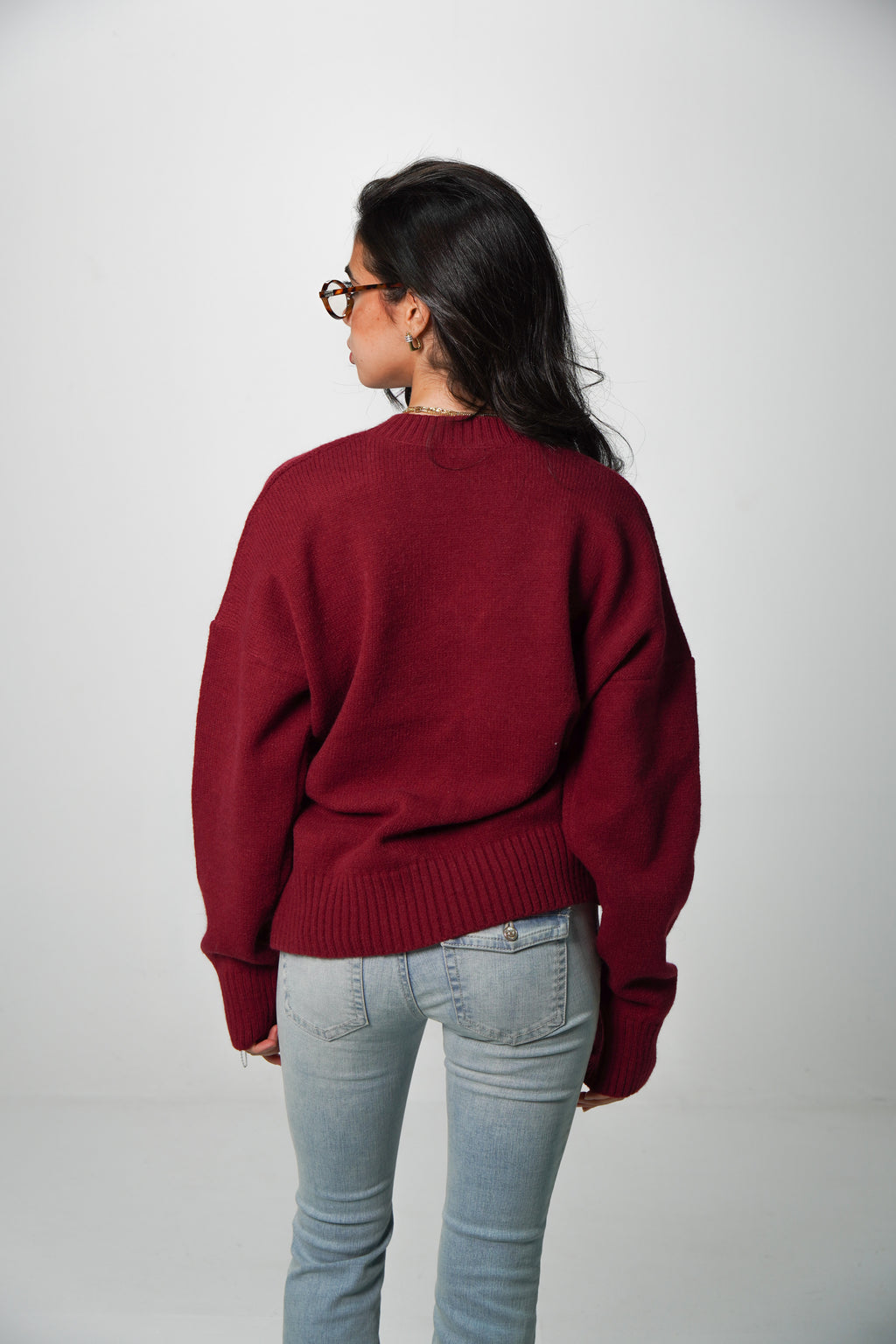 V-Neck Knit Sweater