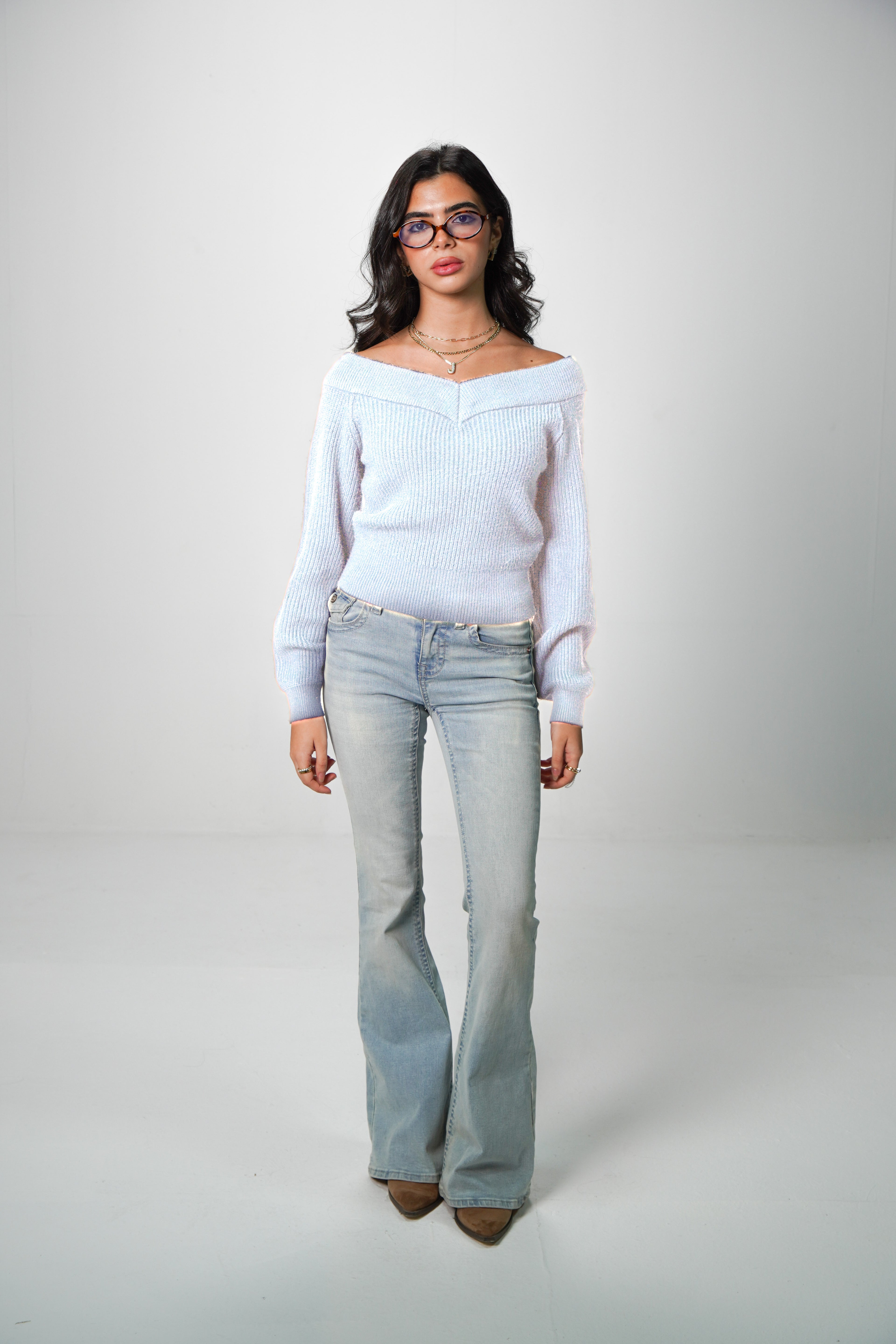 Double-V Knit Sweater