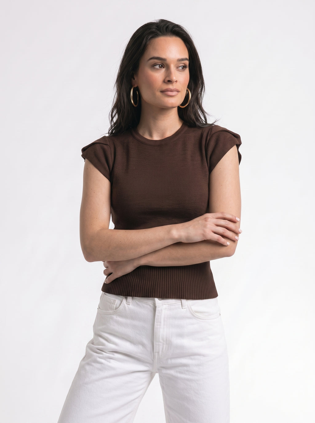 CAP-Sleeve Knit Top