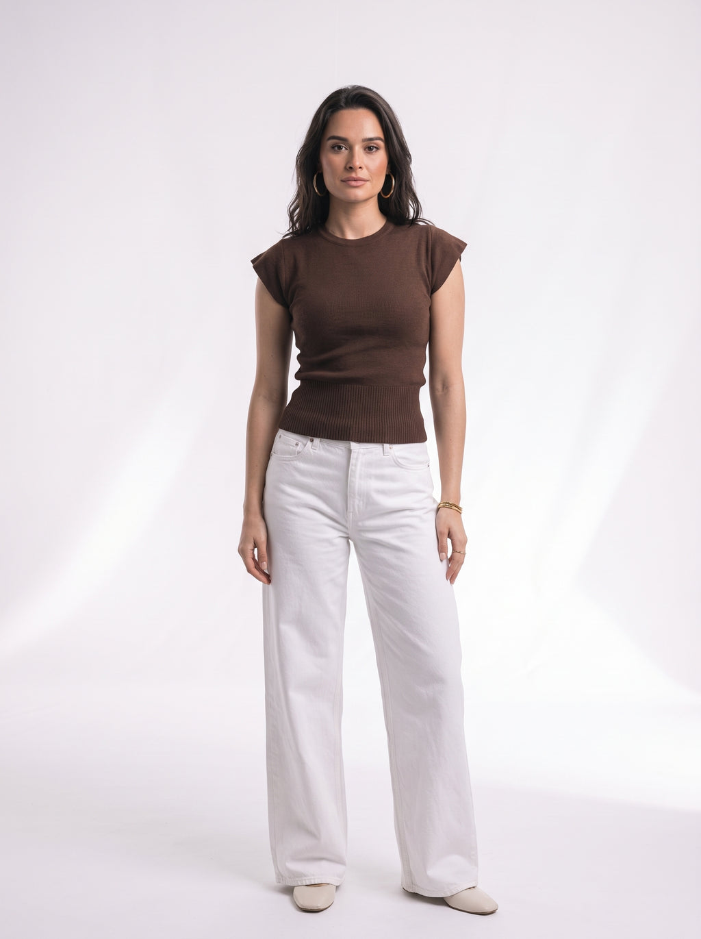 CAP-Sleeve Knit Top
